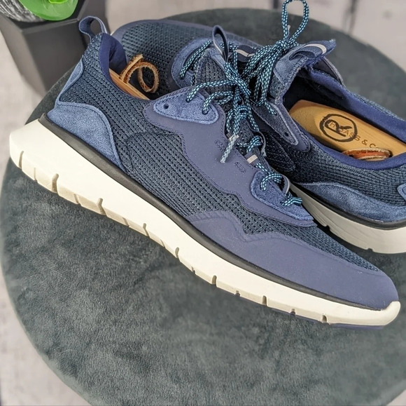 Cole Haan men's shoes 9.5M D, blue leather and mesh zero grand athletic trainers - Picture 8 of 16